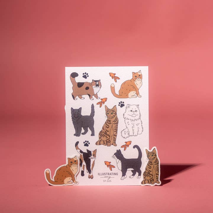 Illustrating Amy - Wholesale Sticker - Cat Sticker Collection