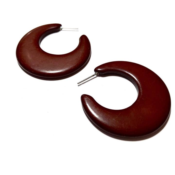 Leetie Lovendale - Wholesale Hoop Earrings - Brown Mod Go Go Lucite Hoop Earrings2
