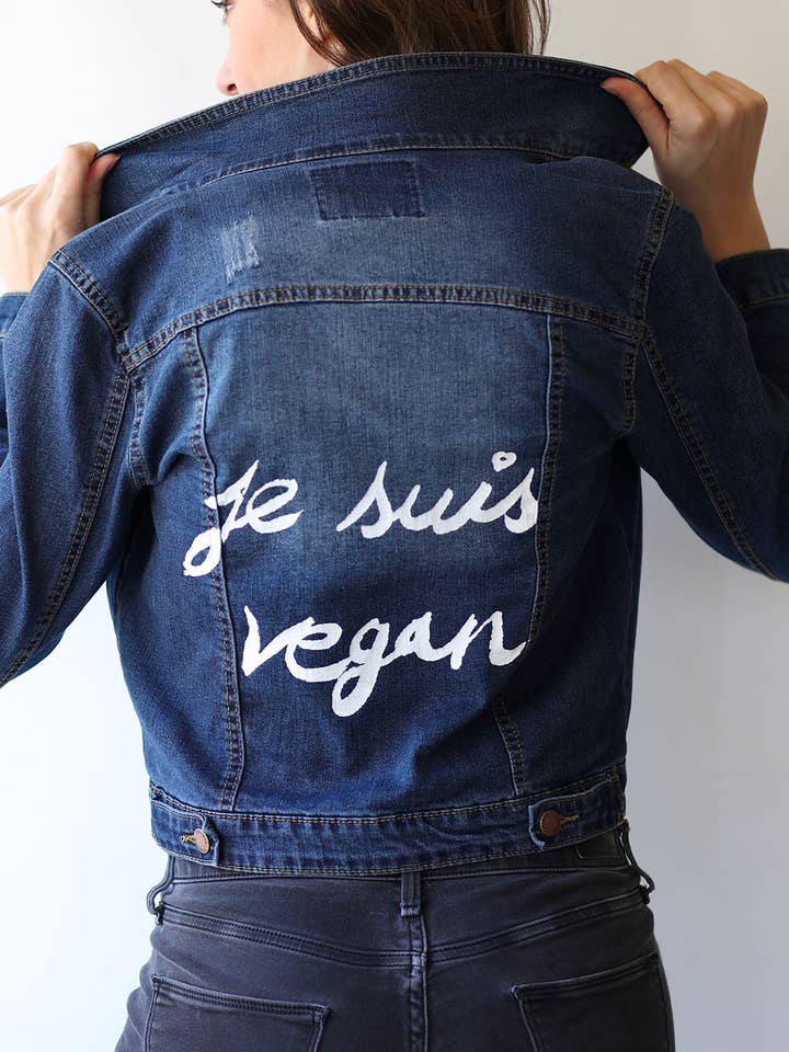 Je Suis Vegan Jean Jacket for wholesale by Vegan Club