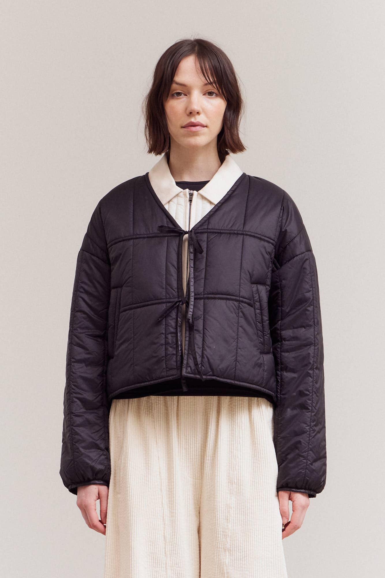 Grade & Gather - Wholesale Jacket - Women's - 80417 - FRONT TIE QUILTING JACKET3