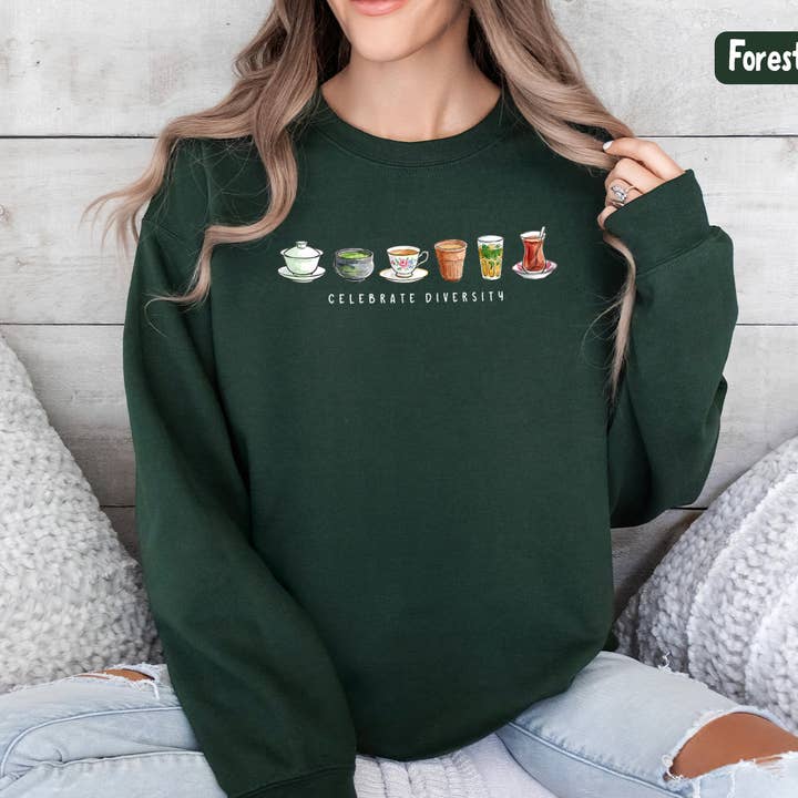 Sweatshirt cadeau drôle pour amateur de thé — diversité, inclusion, unité pour la vente par Vivtrek