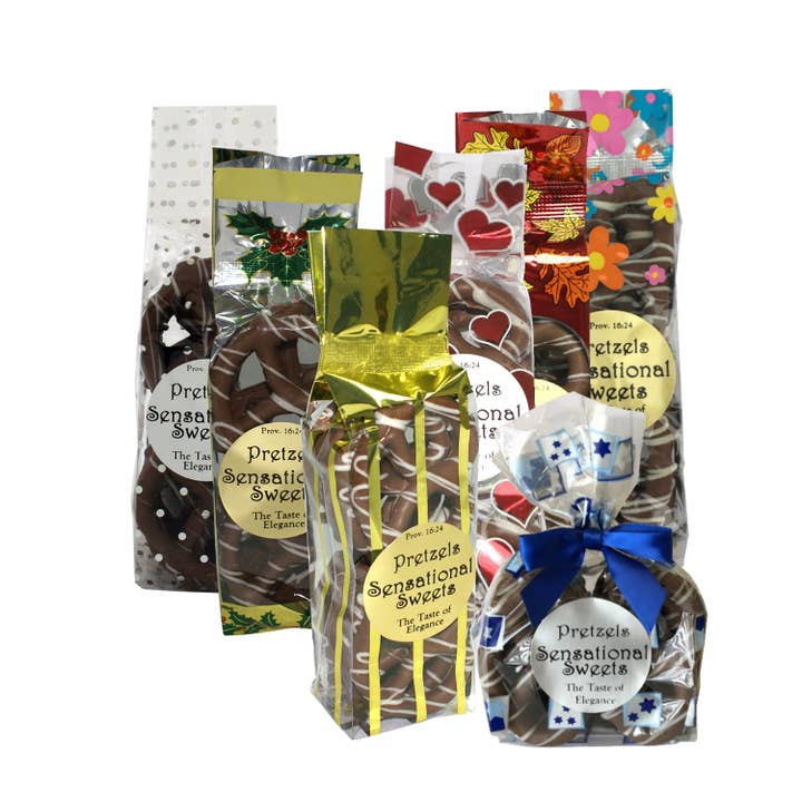 Traditional Pretzels - Enrobed & Drizzled (P12) for wholesale by Sensational Sweets