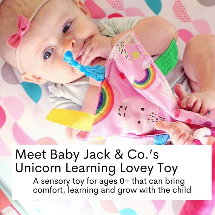 Baby Jack and Company - Wholesale Security/Cuddle Blanket - Baby - Unicorn Magic & Rainbows Learning Lovey Collection1