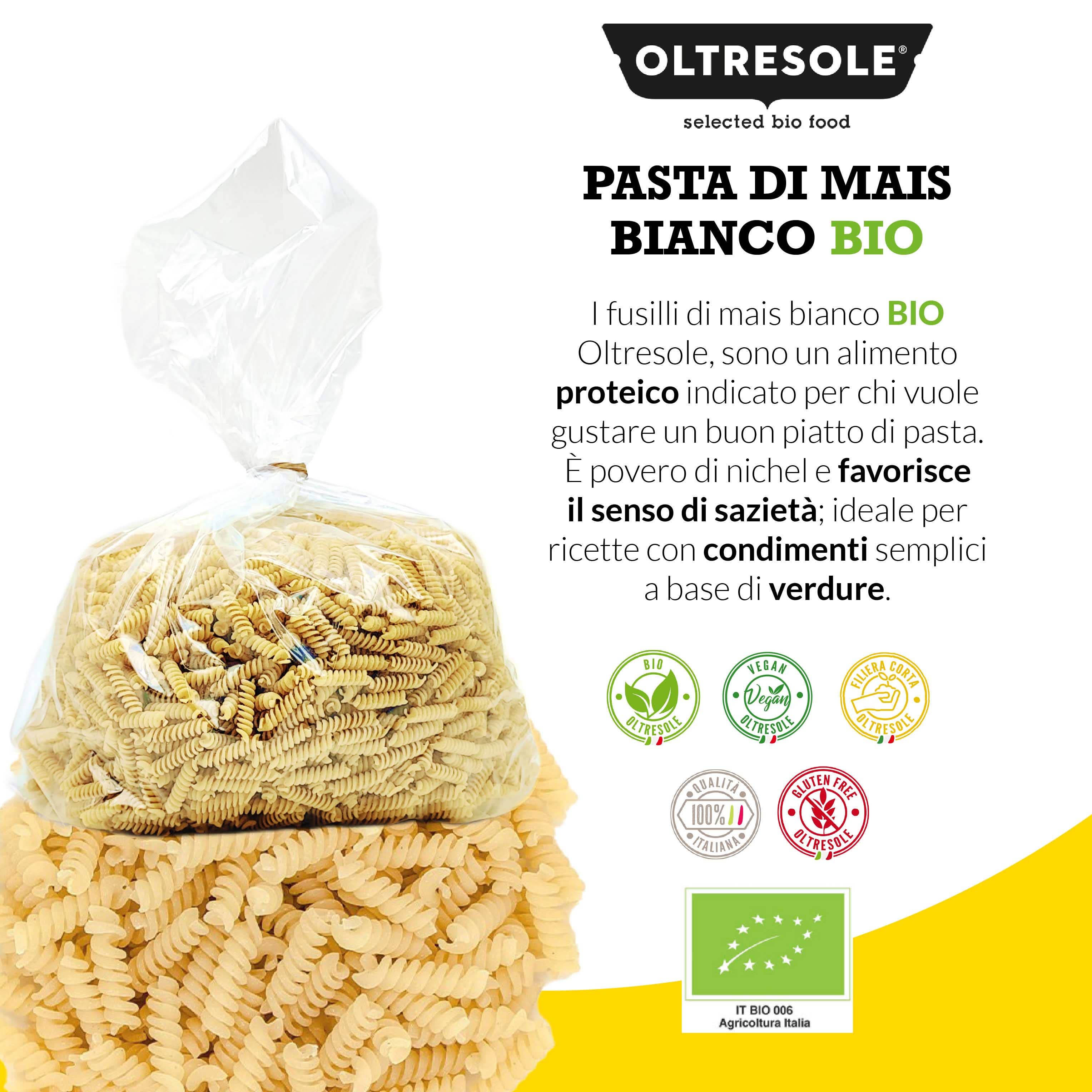 Oltresole - Vente Pâtes - PÂTES DE MAÏS BLANC BIO FUSILLI 4 Kg3