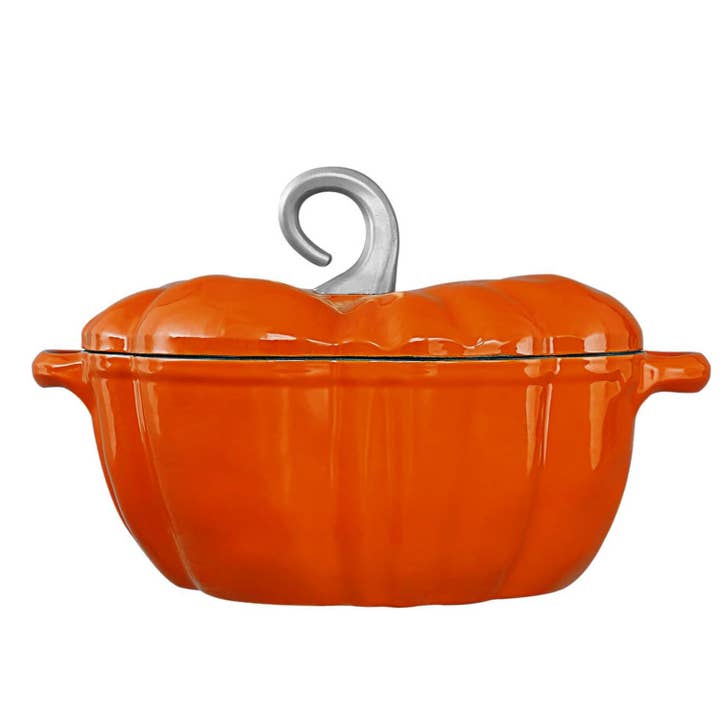 Crucible Cookware – wholesale Pot & pan set – Enameled Cast Iron Pumpkin Pot, Dutch Oven, Cocotte, Orange1