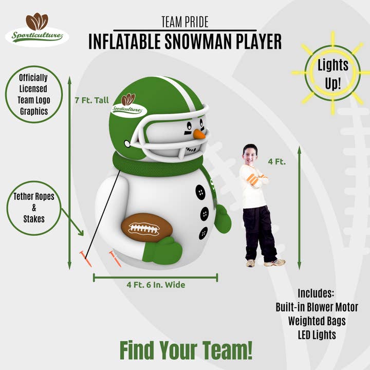 Sporticulture - Wholesale Inflatables - NFL Philadelphia Eagles Inflatable Snowman Player6
