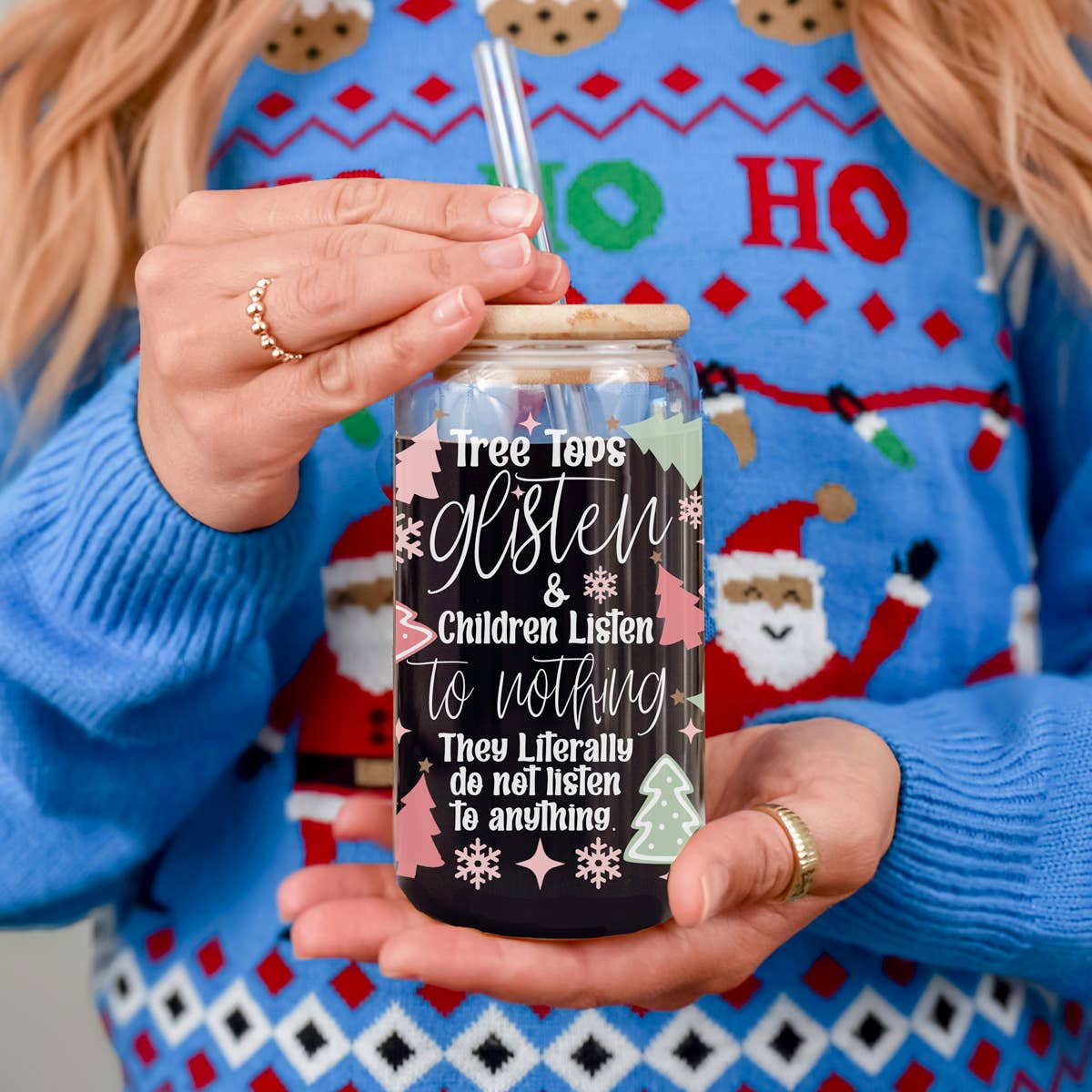 Gia Roma - Wholesale Drinking Glass/Cup - Vintage Christmas Glass Cups with Straw, Kitchen Decoration76