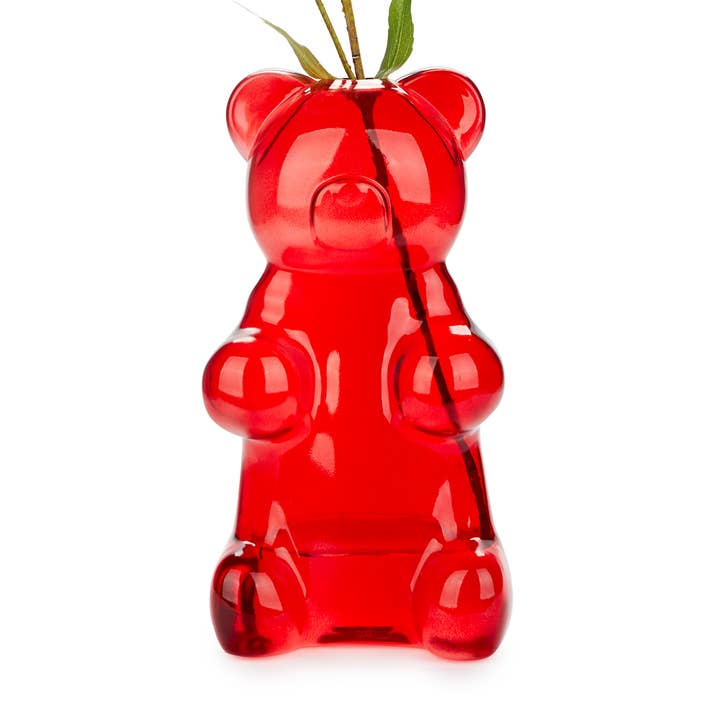 Vase,Yummy Bear,rouge,verre pour la vente par Balvi