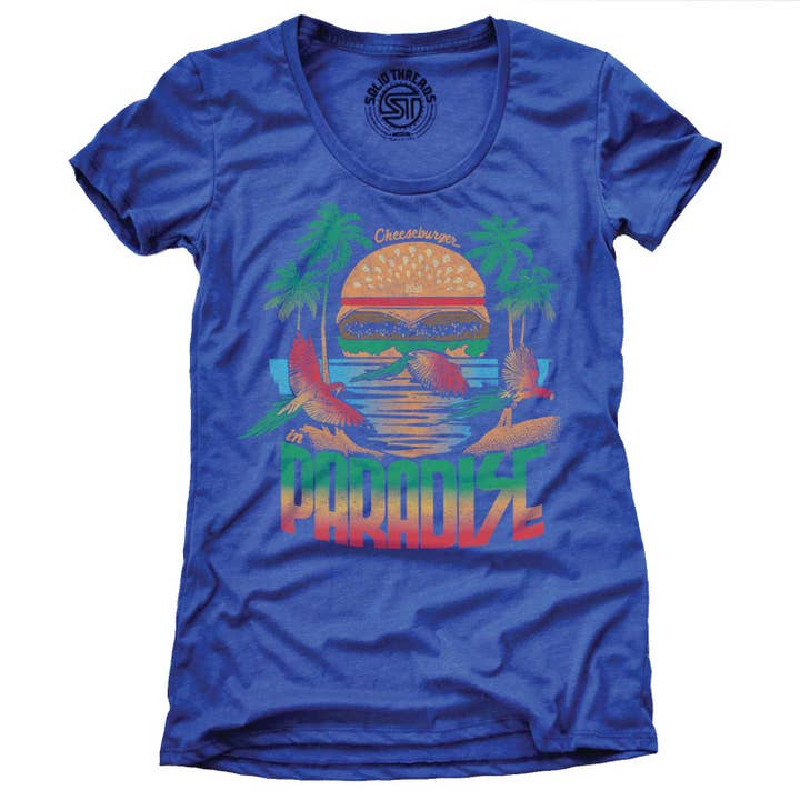 Cheeseburger in Paradise T-shirt voor dames voor wholesale door Solid Threads