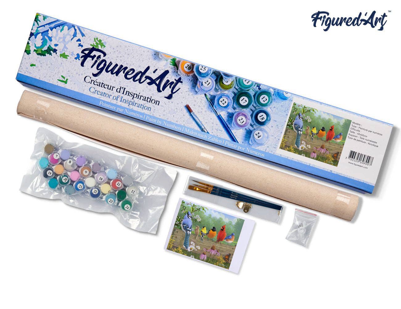 Figured'Art - Wholesale DIY Craft Kit - Paint by numbers Birds On A Fence4