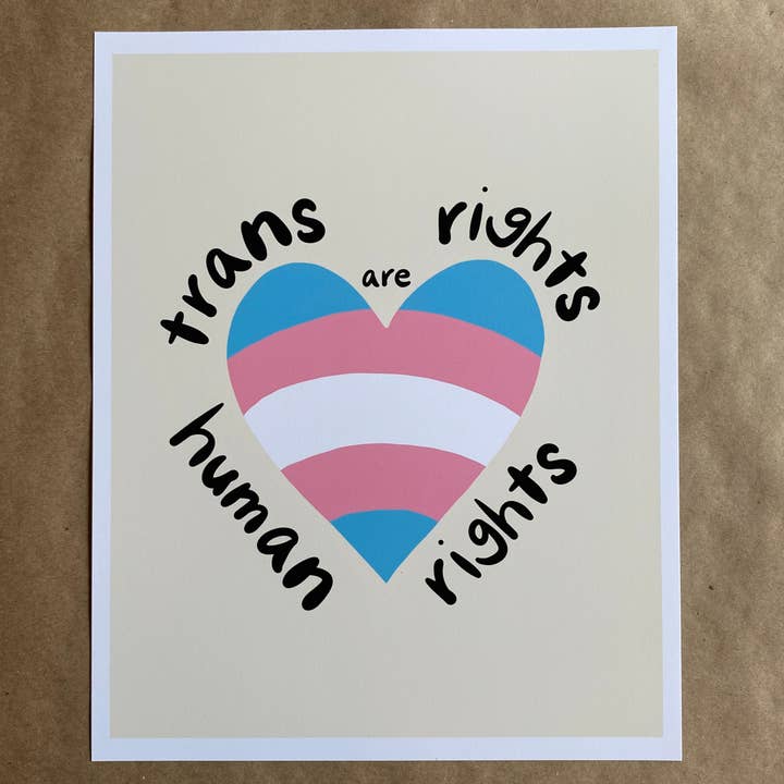 Kunstdruck „Trans Rights are Human Rights Heart“ für den Großhandel von AnneArchy