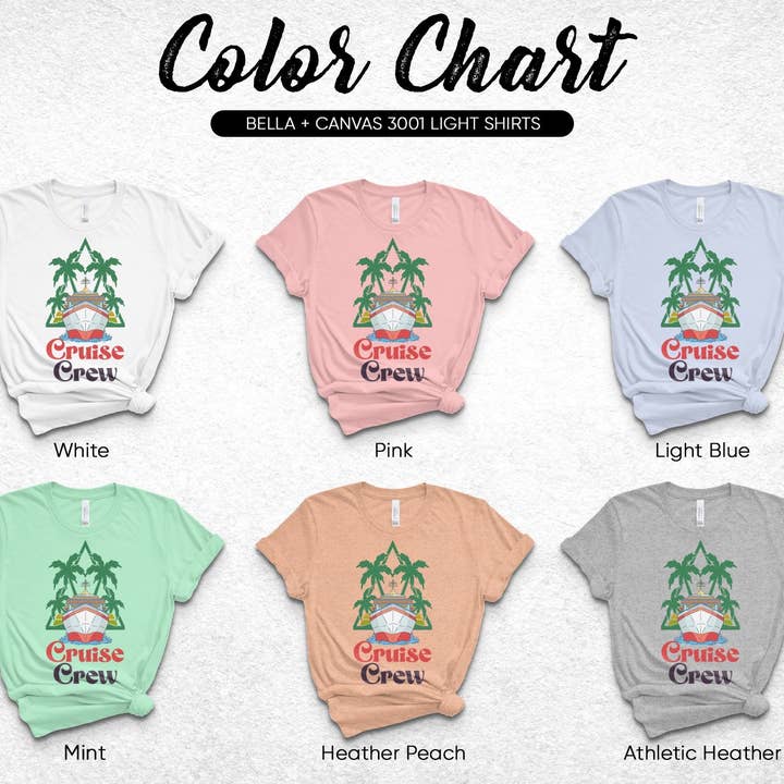 Tropical Cruise Crew T-shirt, Nautical Palm Tree Graphic Tee, Strandferietrøje, Ocean Liner-top for engroshandel hos FreakyTeeFactory