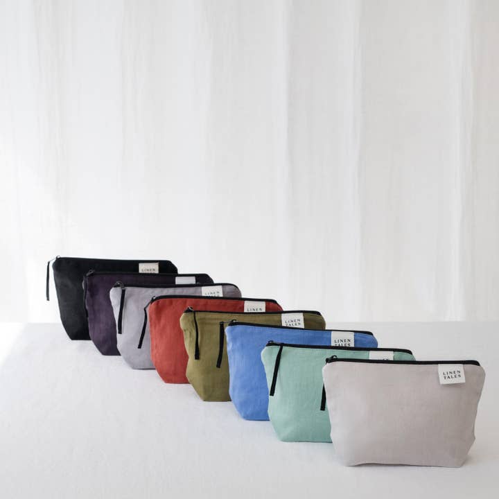 Linen Tales (We cover U.S. import duties) - Wholesale Makeup/Cosmetic Bag - LIMITED EDITION Black Twill Linen Makeup Pouch1