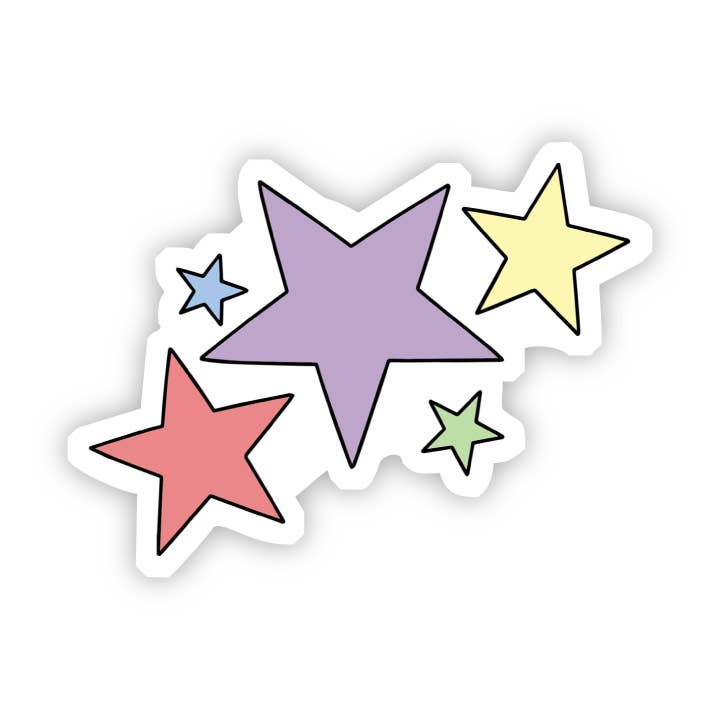 Multicolor Stars Aesthetic Sticker for wholesale by Big Moods