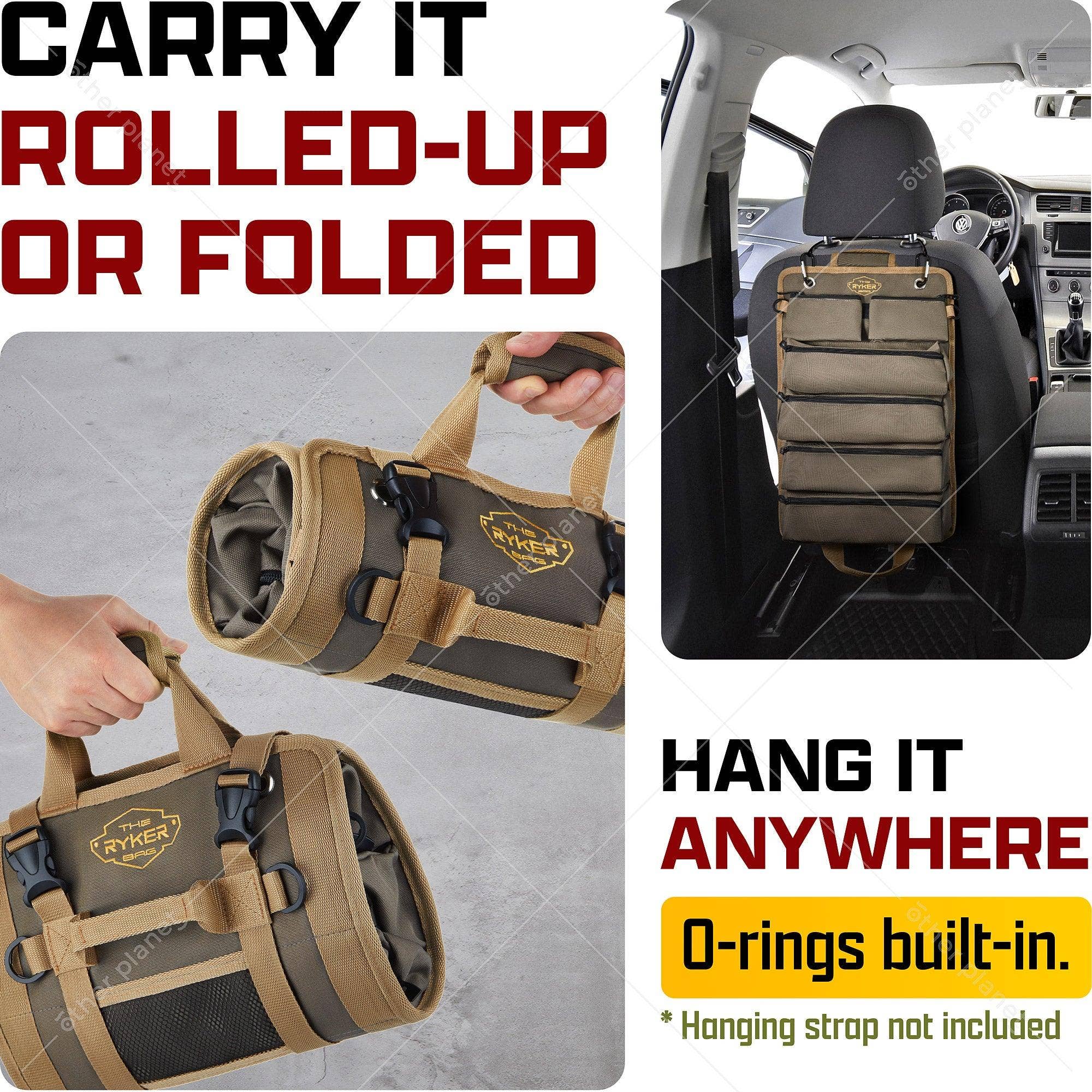 The Ryker Bag – wholesale Tool set – Original Tool Roll Organizer with 2 Detachable Pouches2