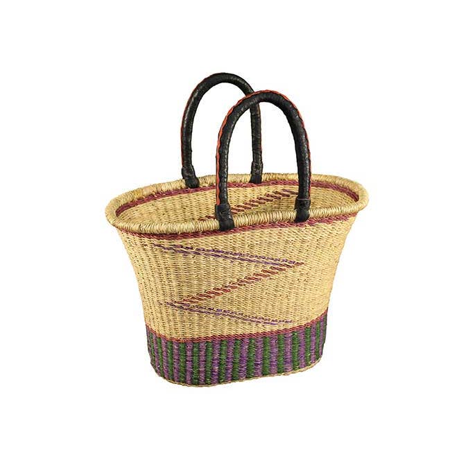 African Market Baskets - Wholesale Basket - G-144: V-Shape Oval Basket = 4 Per Case