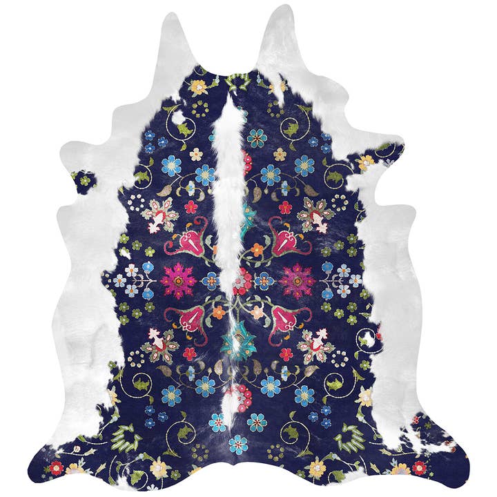 Mineheart – wholesale Area rug – Gypsy Cowhide (Navy) Rug