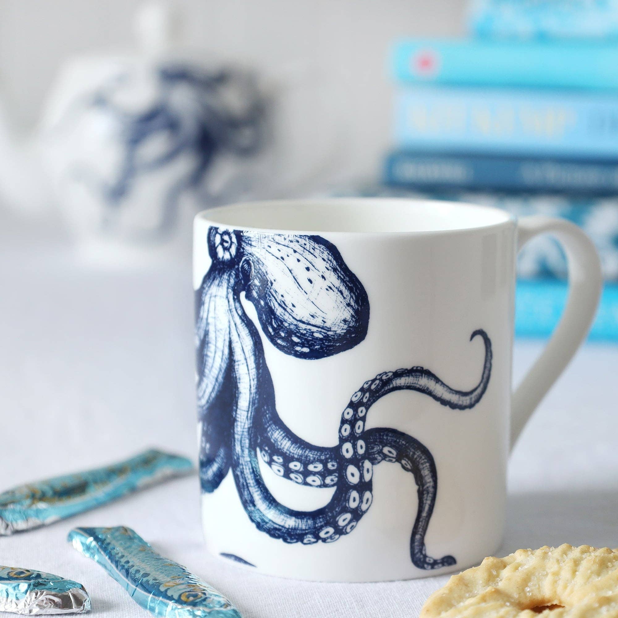 Cream Cornwall - Wholesale Coffee Mug - Bone China Octopus Mug3