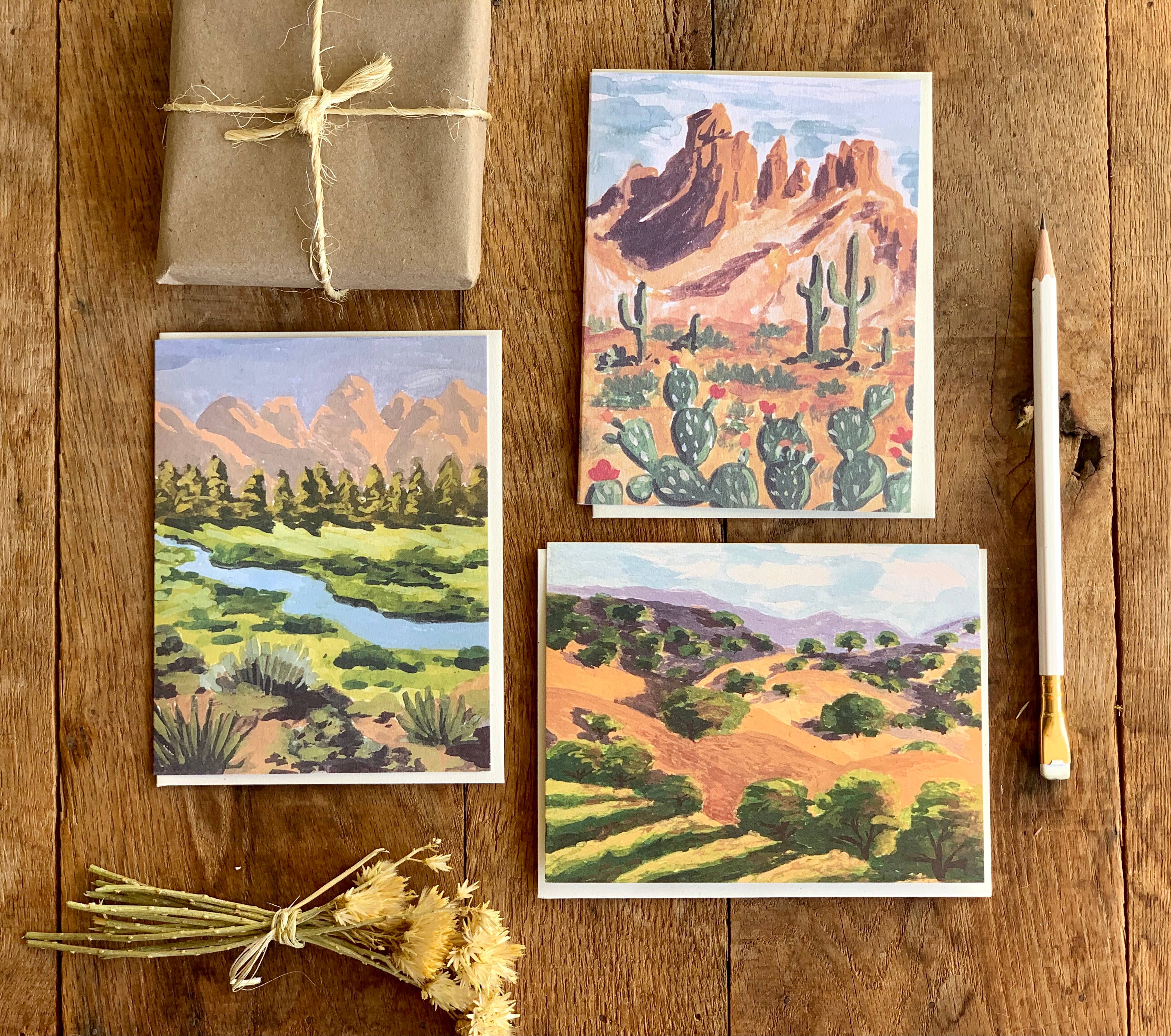 Little Salt Wagon - Wholesale Everyday Greeting Card - Western Mountain Pasture Landscape Nature Card6