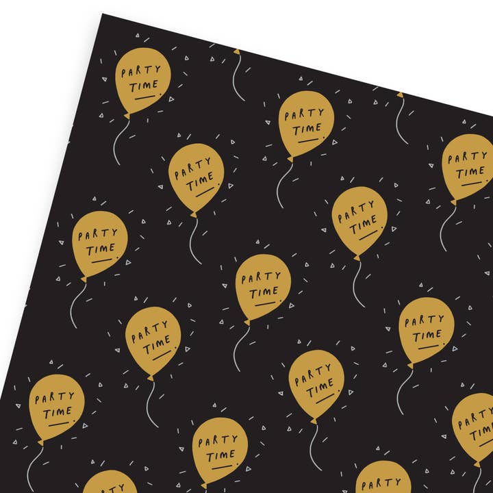 Party Time Balloon Gift Wrap - Birthday Wrapping Paper Sheet for wholesale by Old English Company
