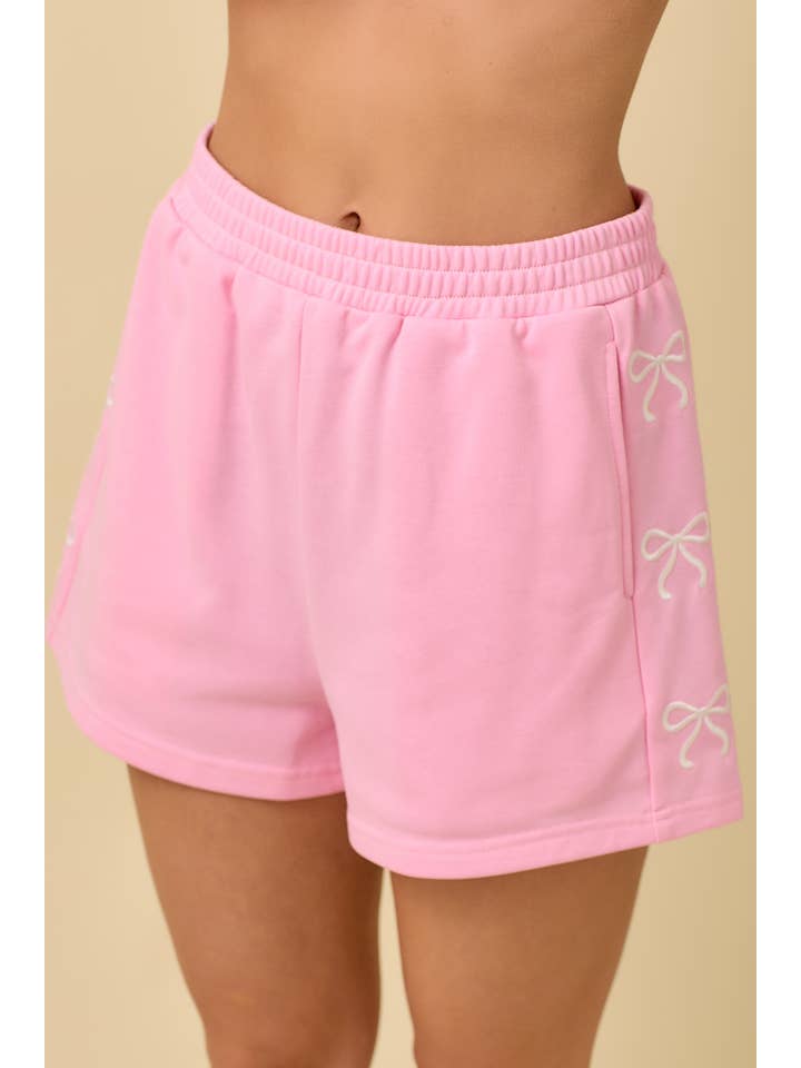 Main Strip - Wholesale Shorts β Womenβs - Ribbon Embroidered Shorts β Soft Feminine Lounge Bottoms π6