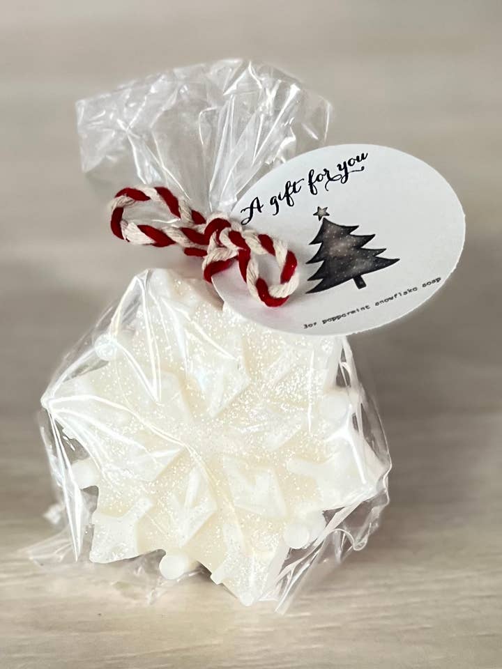 Holiday Soap bars, Snowflake soap, Stocking stuffers for wholesale by Brownies&Ginger Soap Co