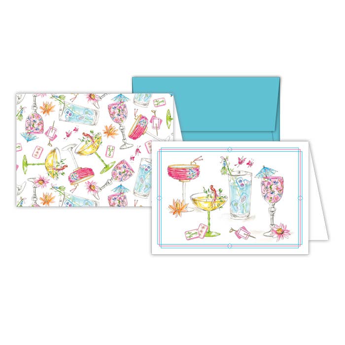 Håndmalede Mahjong Cocktails Petite Note Combo for engroshandel hos RosanneBeck Collections