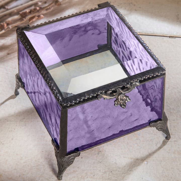 Box 836 Purple Glass Box for wholesale by J Devlin Glass Art & Bert Anderson Collection