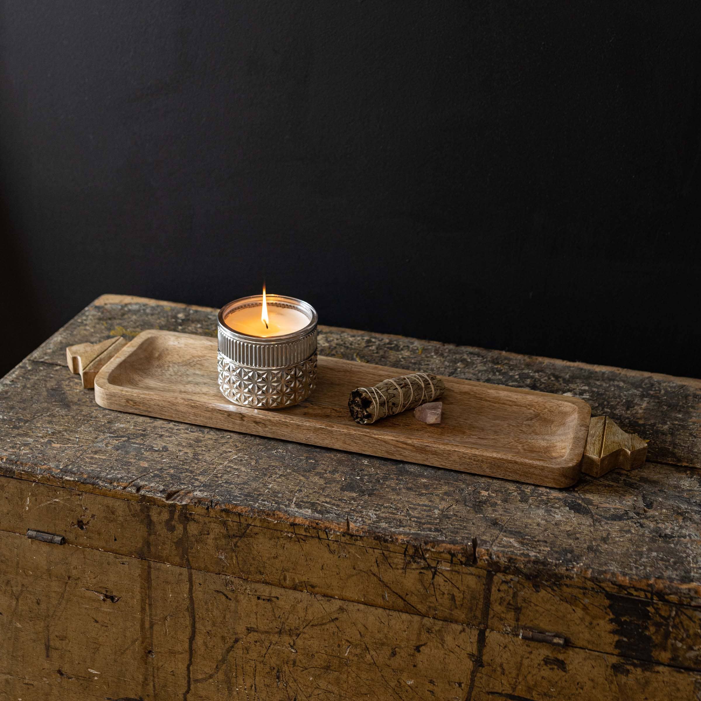 Foreside Home & Garden - Wholesale Serving Tray - Parat Carved Handle Serving Tray Natural Mango Wood9