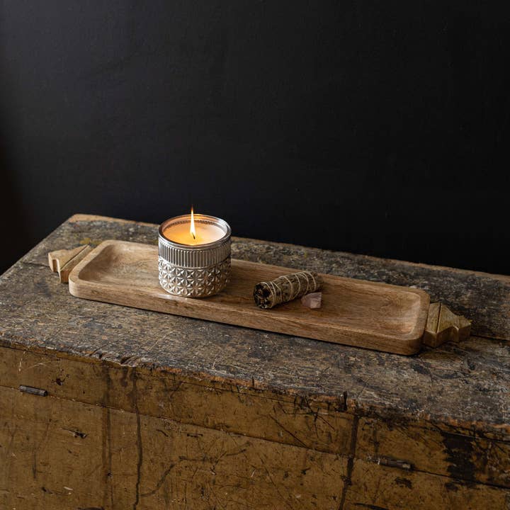 Foreside Home & Garden - Wholesale Serving Tray - Parat Carved Handle Serving Tray Natural Mango Wood9