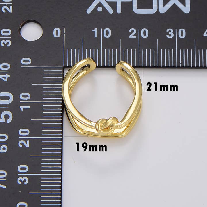 Beads Creation - Wholesale Band/Stacked Ring - Adjustable Knot Ring, Tie The Knot Ring, Love Ring RG1222