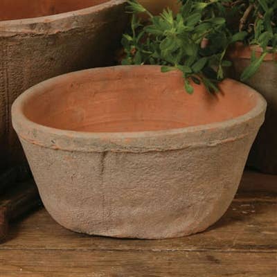 HomArt - Wholesale Plant Pot - Rustic Terra Cotta Oval Pot - Sm - Antique Red
