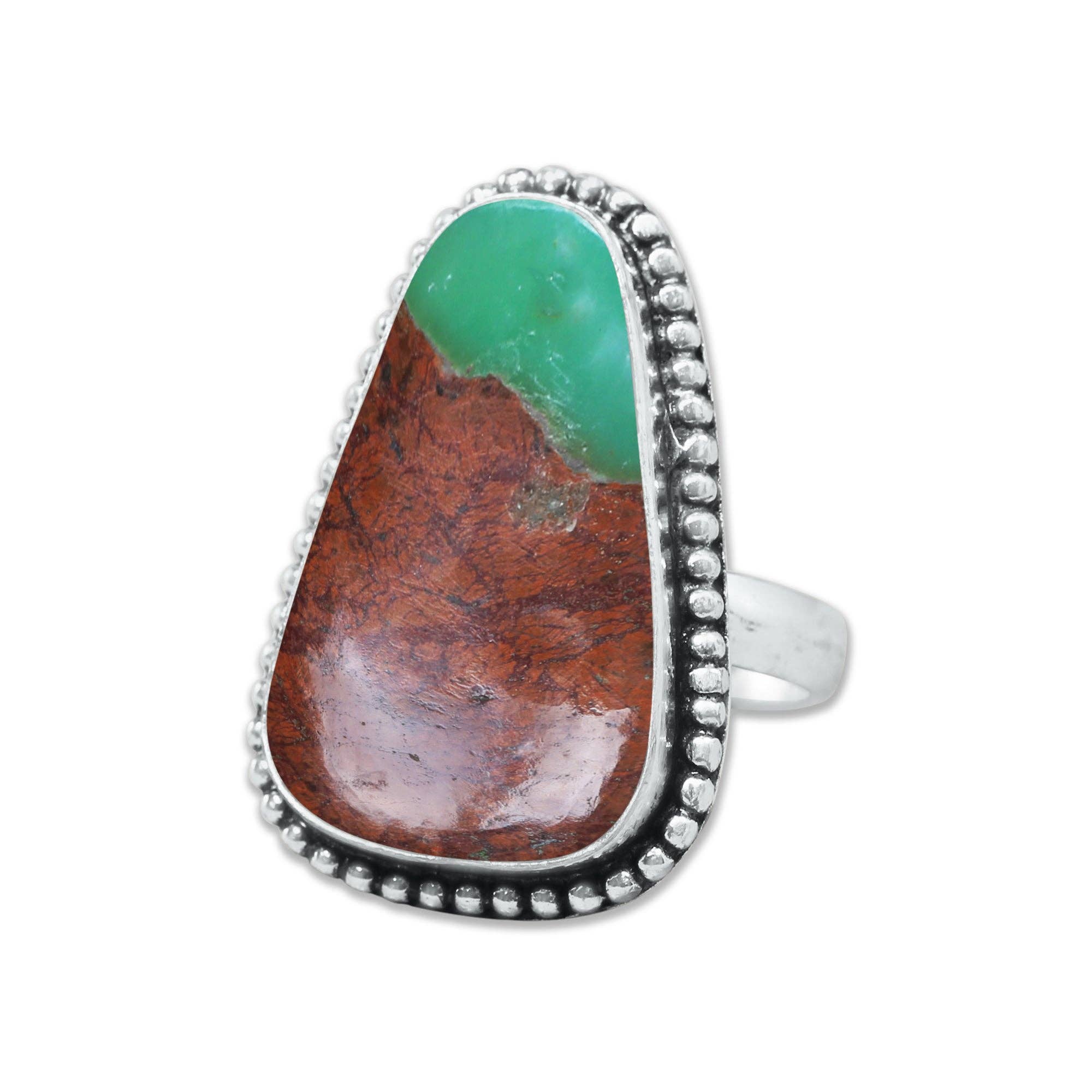 Handmade Jewels - Wholesale Cocktail/Statement Ring - Chrysoprase Matrix Rings – Silver-Plated, Handmade, Assorted Sizes (Made to Order)14