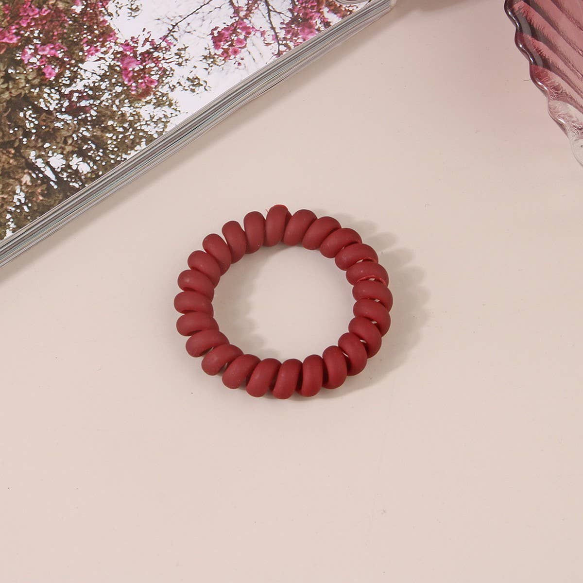 NINEXIS - Wholesale Hair Tie - CWAHA1379_SIMPLE FROSTED PHONE CORD HAIR TIE16