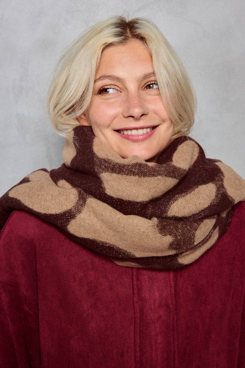 BYREN | ÉLINE L'ATELIER - Wholesale Scarf - Women's - Wool scarf with leopard pattern FL215DF5