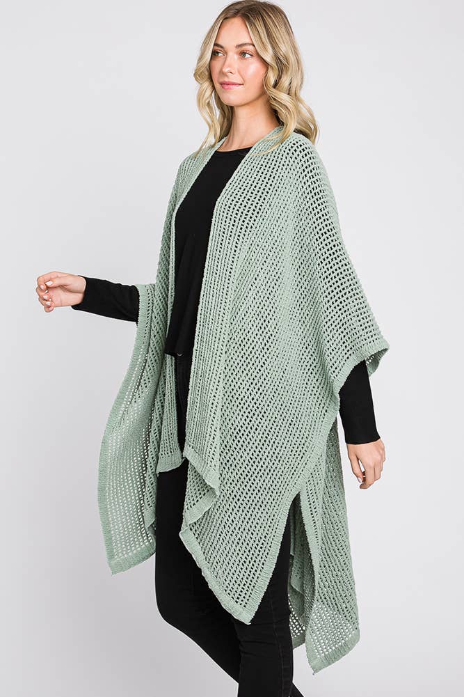 Hana - Wholesale Cardigan - Dames - Solid Chenille Crochet Ruana40