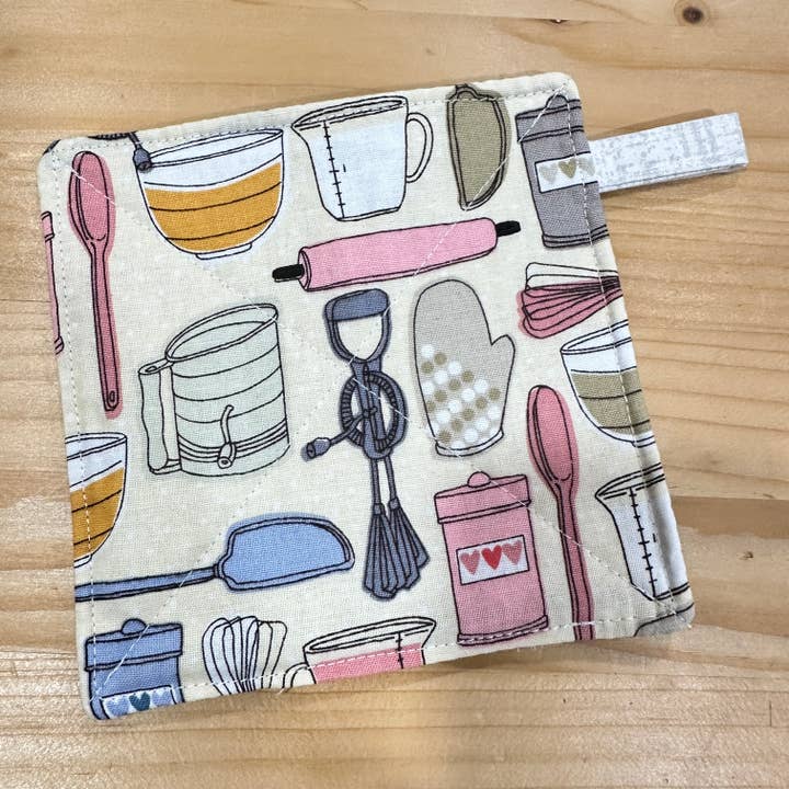 Baking Utensils Print Fabric Jar Opener For Your Kitchen for wholesale by Craftinista Girl