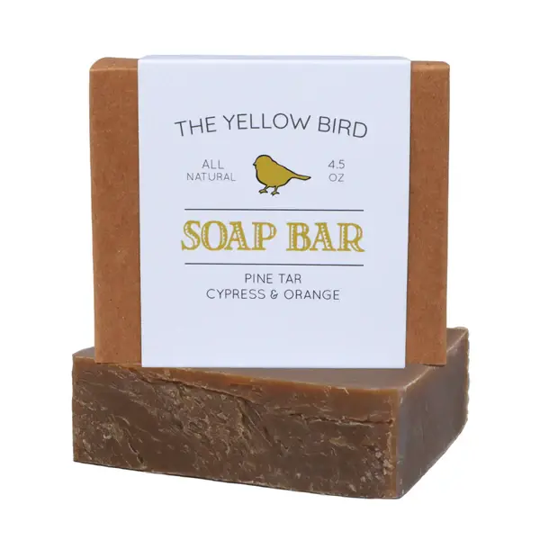 The Yellow Bird - Wholesale Zeepblok - Dennenteer, cipres, sinaasappelzeep0