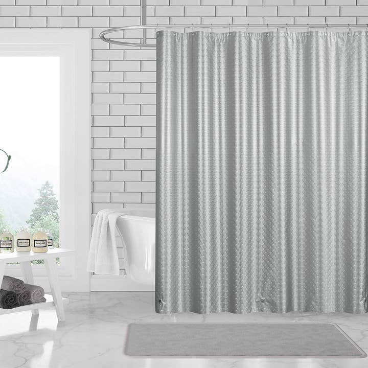 ShopBobbys – wholesale Shower curtain – 3D PEVA Sqaure Grommet Shower Liner With Magnetic Weighted Bottom, 70x72 Inches3