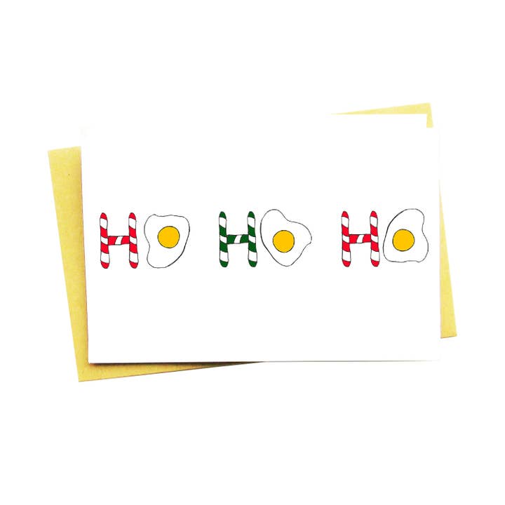 Ho Ho Ho... Cartão de Natal de ovos e bastão de doces por atacado de Nocturnal Paper