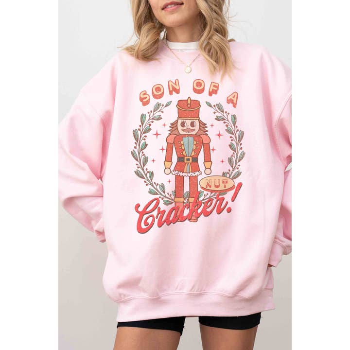 SON OF A NUT CRACKER Oversized Graphic Sweatshirt for wholesale by BLUME & CO.