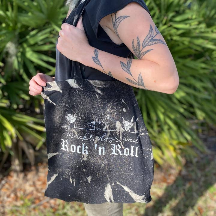 Jessi's Messes - Wholesale Tote Bag - Women's - Snacks, Dogs, and Rock n Roll Tote Bag