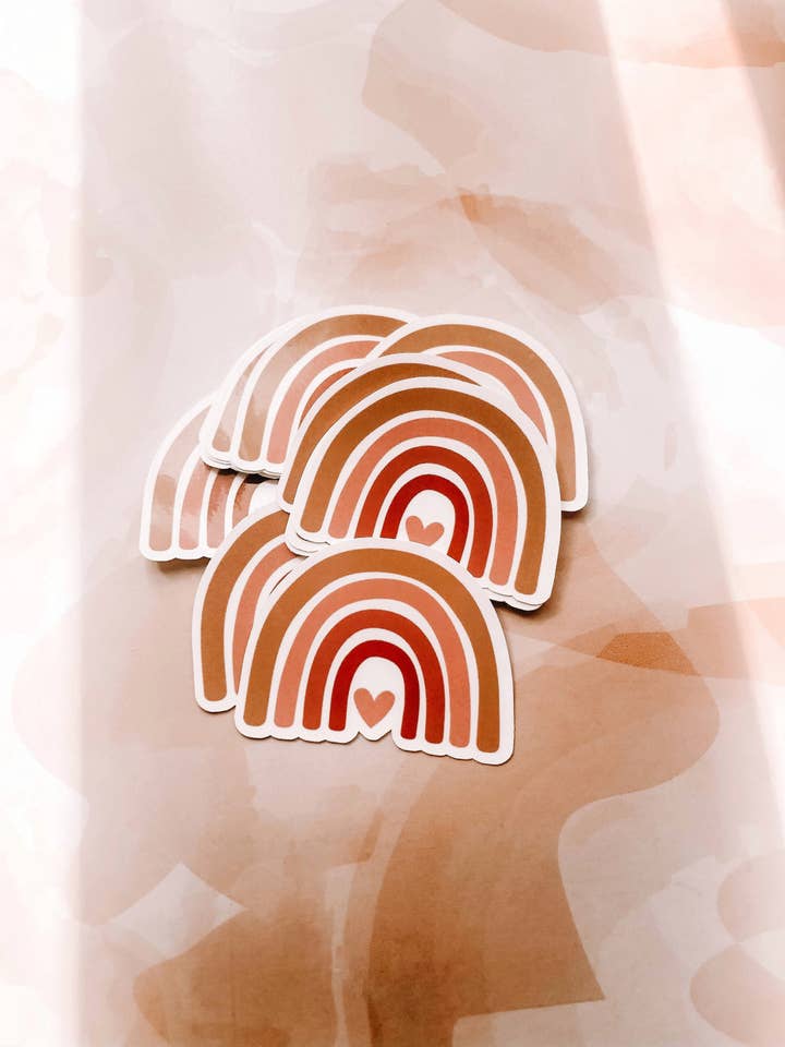 Autocollants Boho Rainbow Heart - Autocollants Boho - Autocollants - Autocollants Boho - Stickers Rainbow - Rainbow pour la vente par Mack & Co