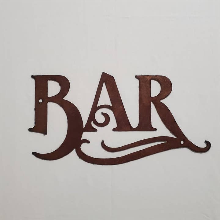 Bar Sign Antique Rusted Metal Rustic Decor for wholesale by Pine Tree Metal Works