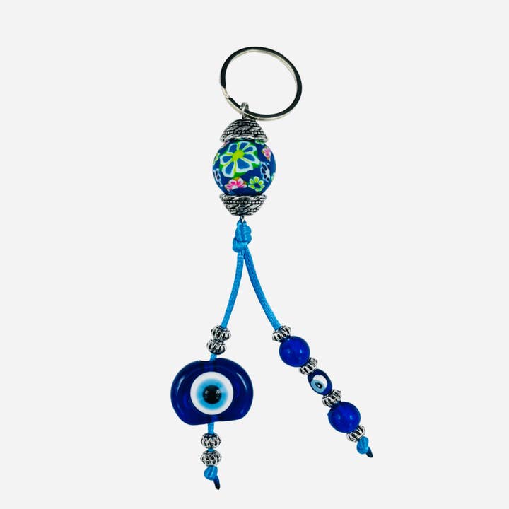 Evileye sleutelhanger met patroon - Handgemaakt in Turkije voor wholesale door Loli