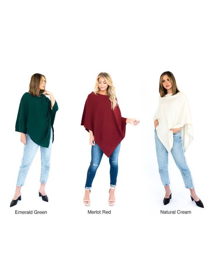 Viverano Organics - Wholesale Poncho - Women's - Women's Eco-Chic Poncho Sweater Knit Pullover (Organic)4