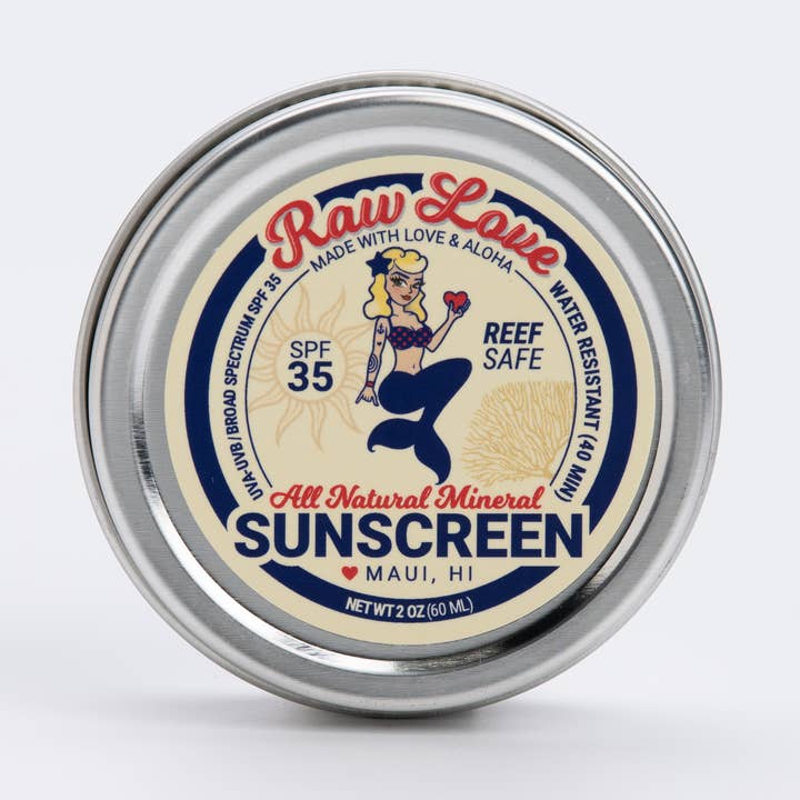 Raw Love Sunscreen - Wholesale Sunscreen - SPF 35 Mineral Sunscreen Tin – Reef-Safe, Zero Waste, 2 oz0
