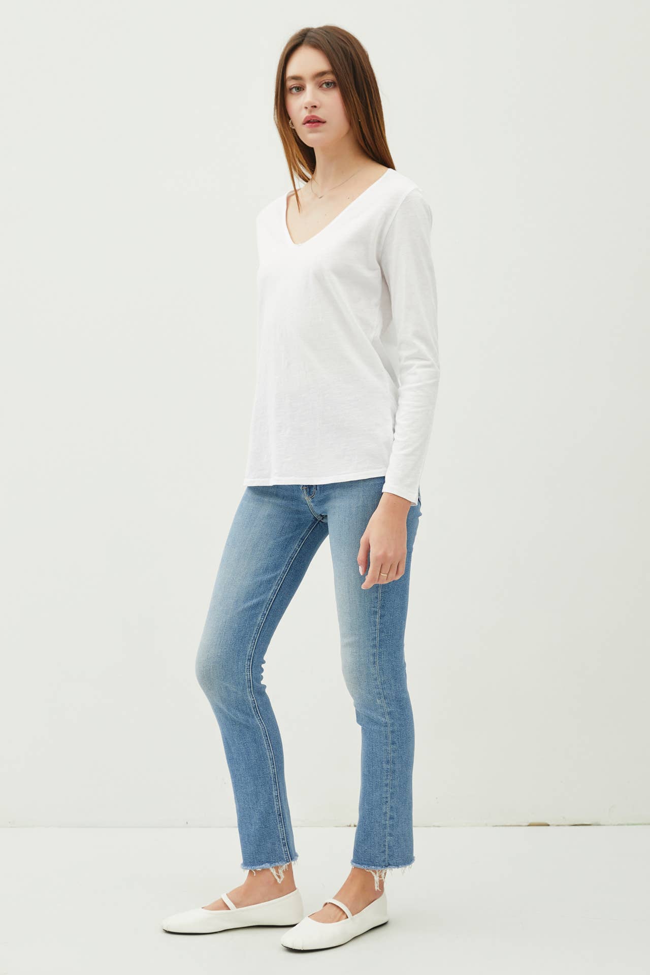 Be Cool - Wholesale T-Shirt - Women's - COTTON V-NECK LONG SLEEVE T-SHIRT9