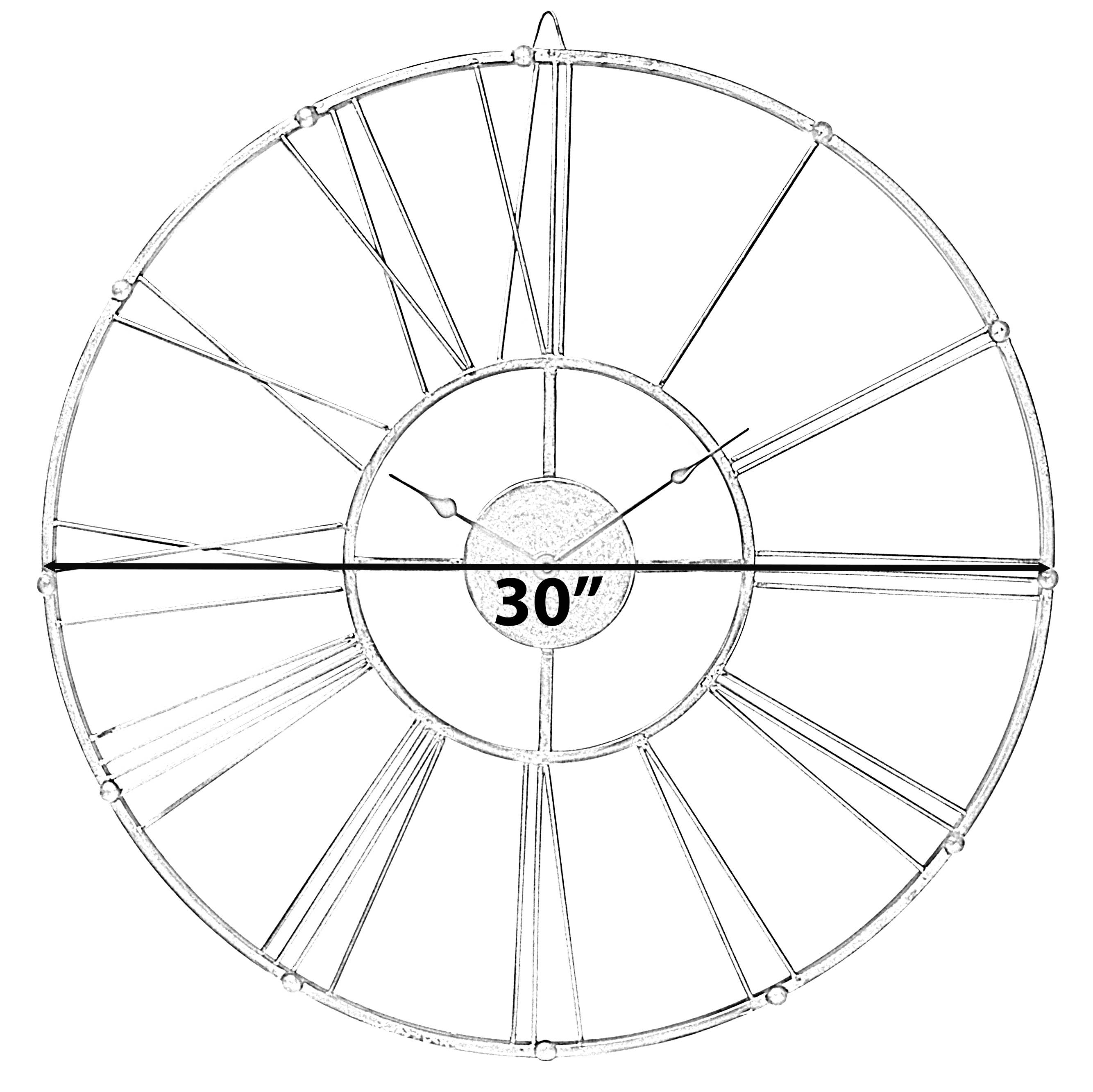 Quickway Imports - Wholesale Wall Clock - Antique Gold 30 in Dia Metal Wall Clock - Roman Numerals4