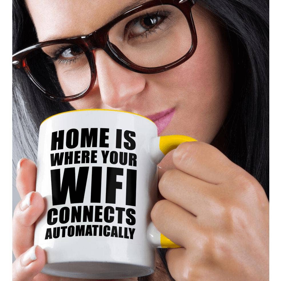 3dRose - Wholesale Coffee Mug - 3dRose, Home Is Where Your Wifi Connects Automatically Black, Mug1